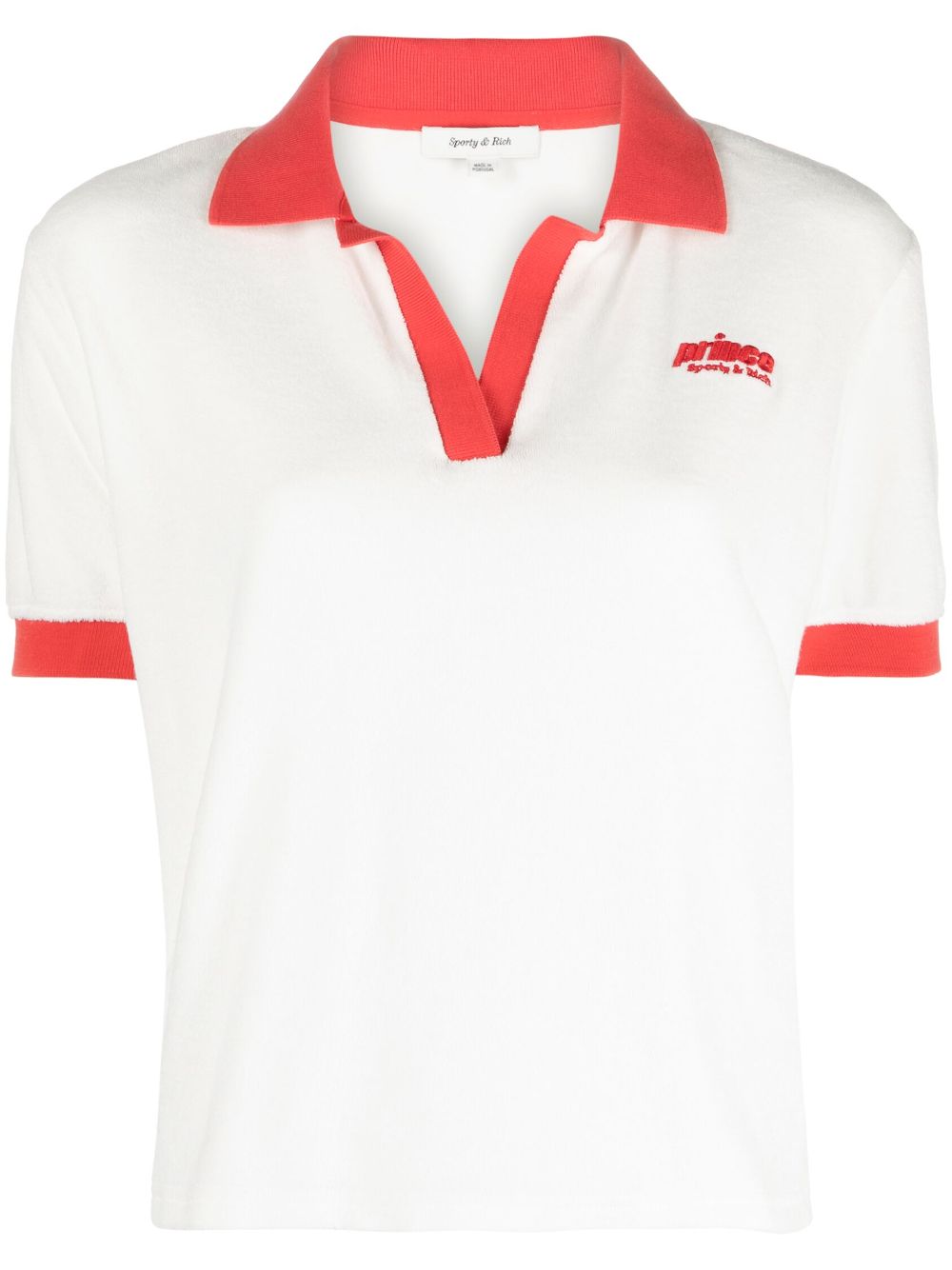 Sporty & Rich x Prince Sporty cotton polo top - White