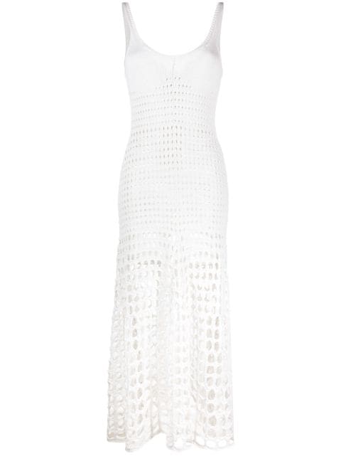 Chloé open-knit sleeveless silk dress
