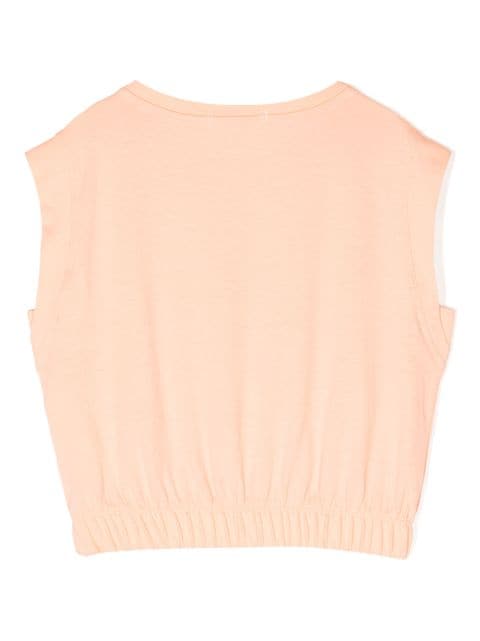 sleeveless cotton crop top