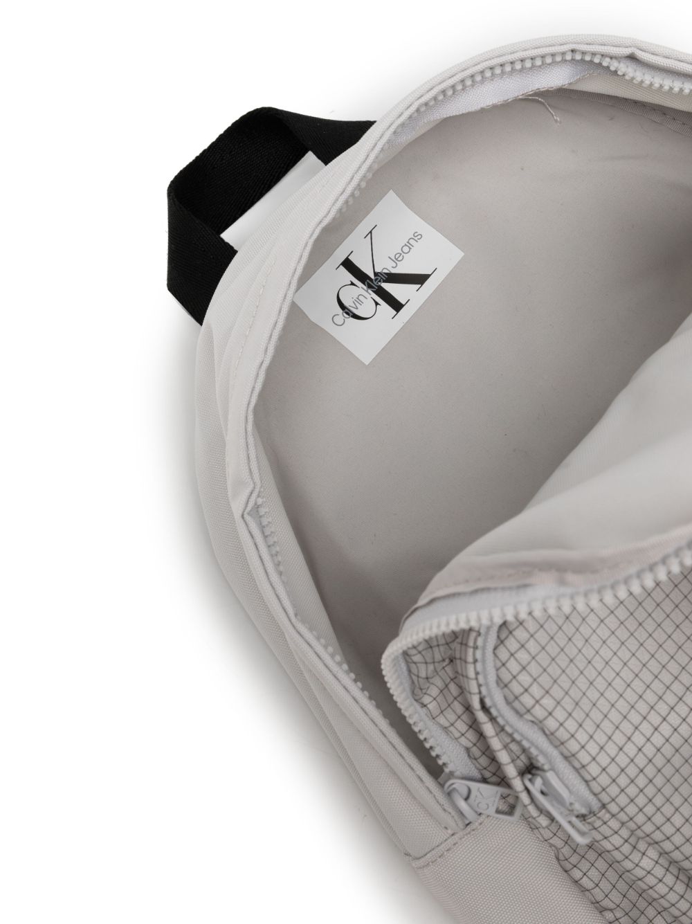Shop Calvin Klein Logo-print Geometric-pattern Backpack In Grey