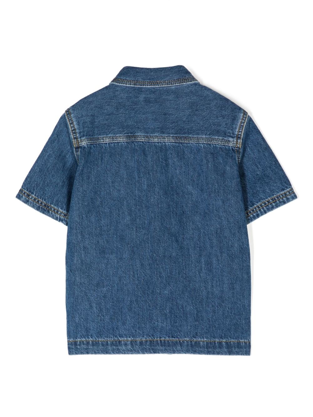 Shop Calvin Klein Logo-patch Denim Shirt In Blue