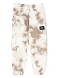 Calvin Klein Kids logo-patch bleached track pants - Brown