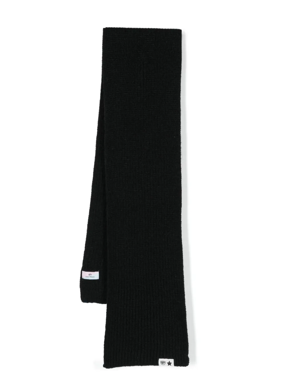 Chiara Ferragni Kids' Ribbed-knit Scarf In Black