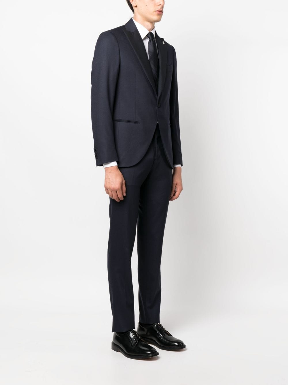 Shop Lardini Single-breasted Tailored Suit In Blue