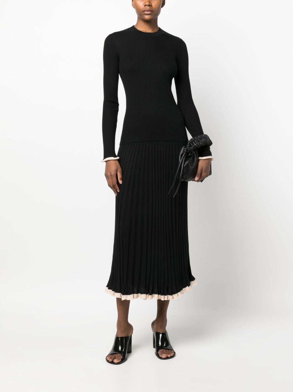 Proenza Schouler ribbed midi dress - Zwart