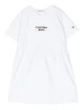 Calvin Klein Kids logo-embroidered dress - White
