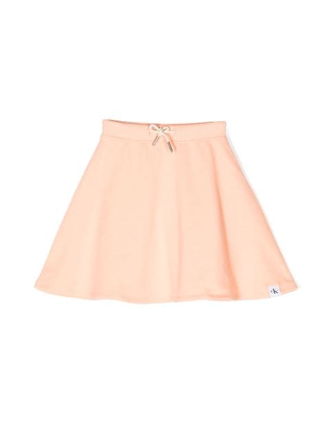 Calvin Klein Kids logo-patch flared mini skirt 