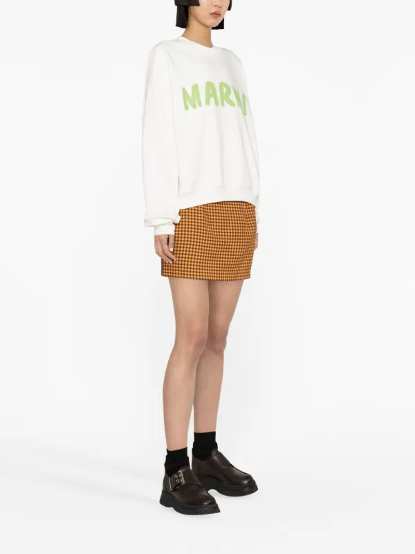 ★MARNI★ Mini Check Skirt Orange Burgundy GOMA0553IUUTP730C Marni Check Pattern Miniskirt | Orange | FARFETCH