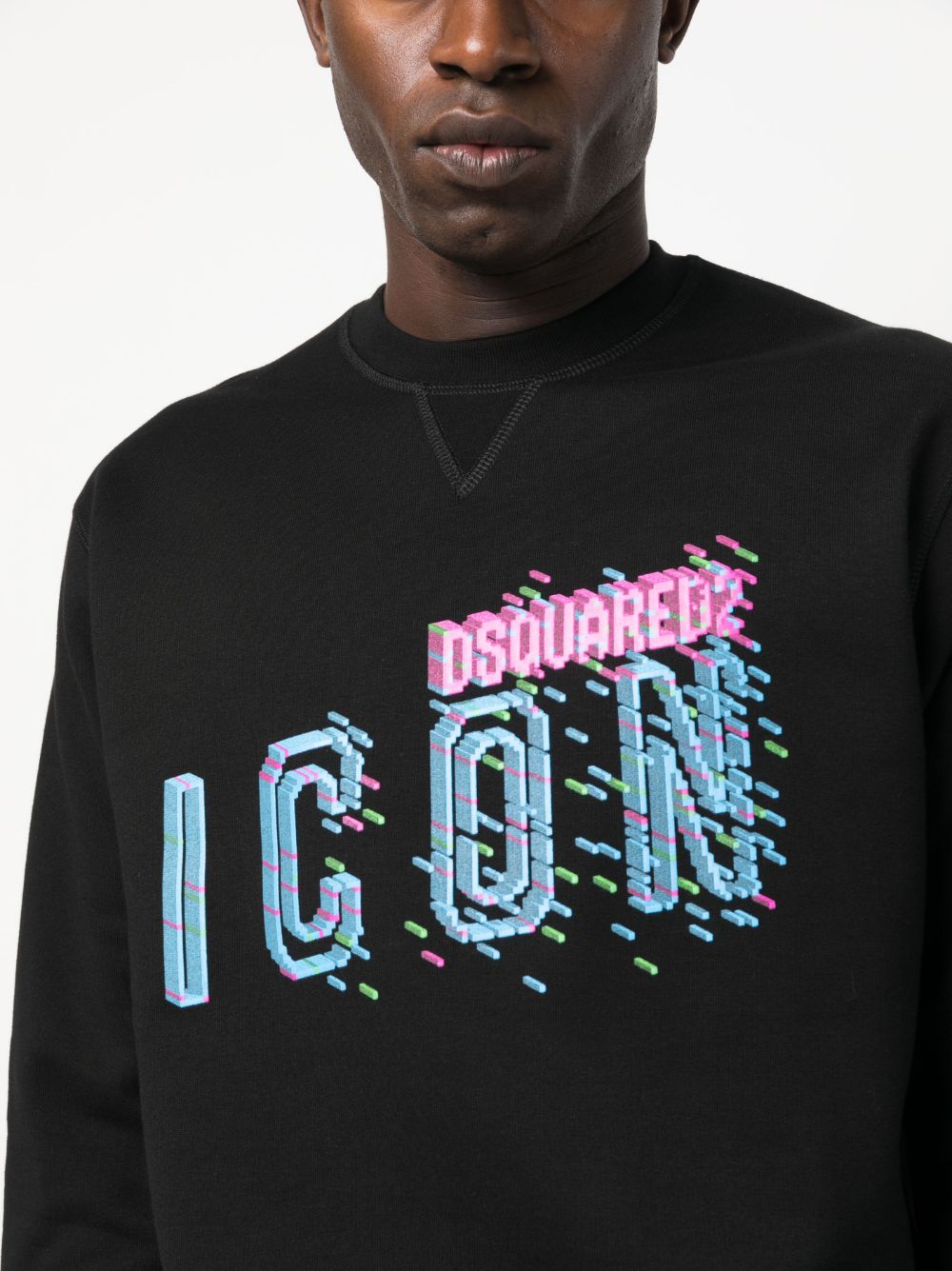 Shop Dsquared2 Icon Logo-print Cotton Sweatshirt In Black