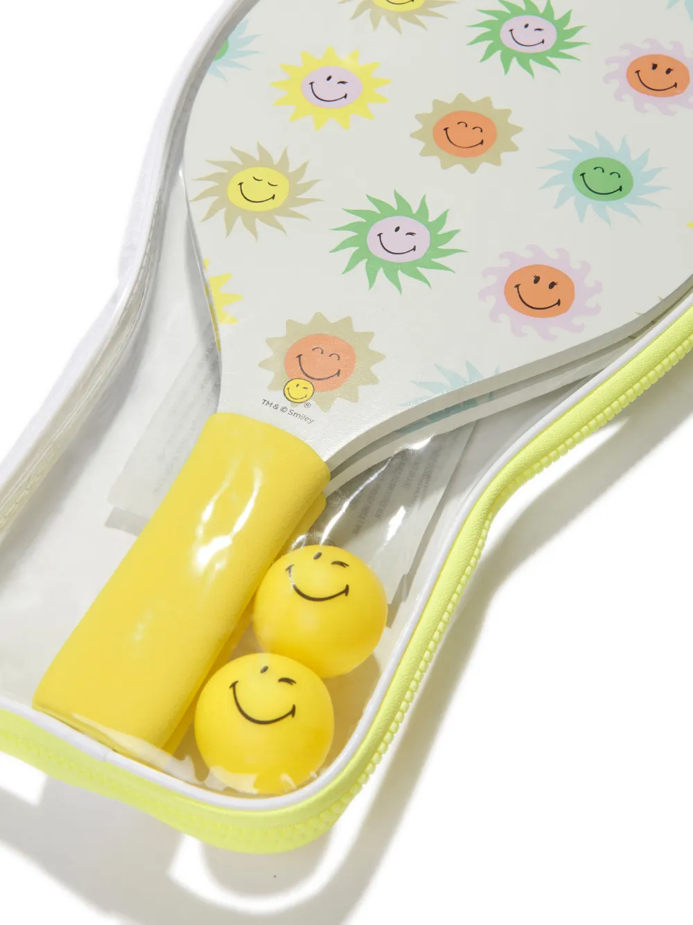 Sunnylife Kids sun-print smiley-face beach bats - Wit