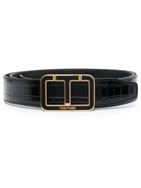 TOM FORD enamel T leather belt