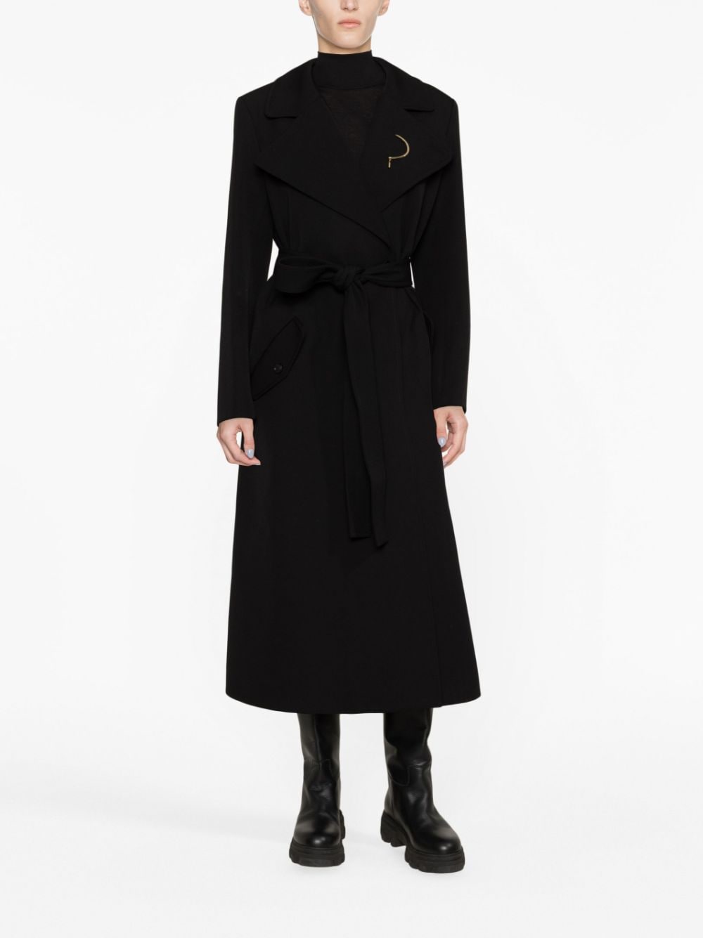 Chloé virgin wool wrap coat - Zwart