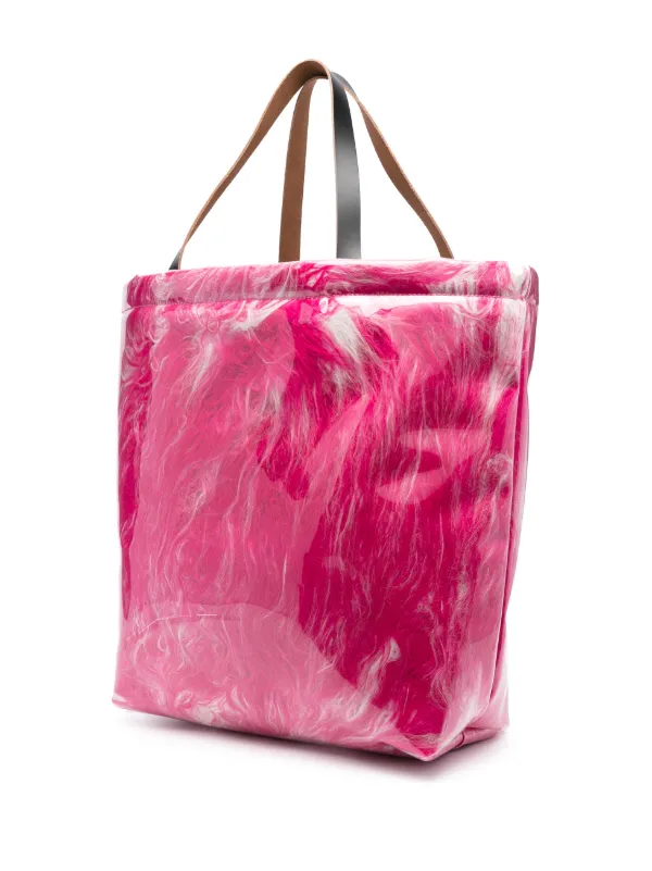 【美品】MARNI トートバッグ ダルメシアン柄 ドット柄 ピンク A4 大容量 美品】MARNI トートバッグ ダルメシアン柄 ドット柄 ピンク A4