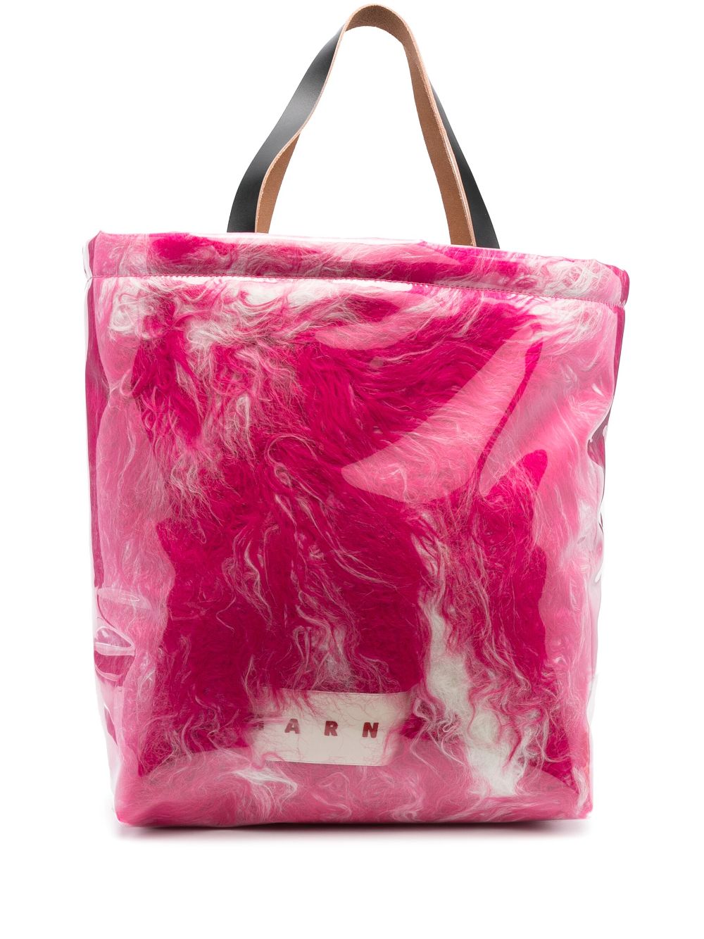 Shop Marni Covered-shearling Tote Bag In Pink