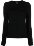 A.P.C. logo-embroidered virgin-wool jumper - Black