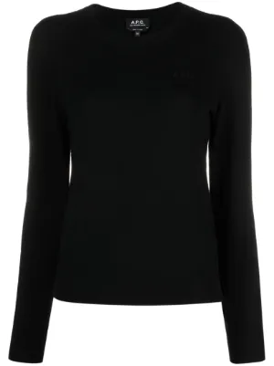 A.P.C. 黒 リブ編み ニットセーター M A.P.C. ウィメンズ ニットウェア - FARFETCH