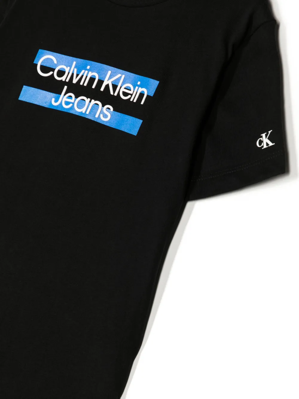 Calvin Klein Logo-print Cotton T-shirt In Black