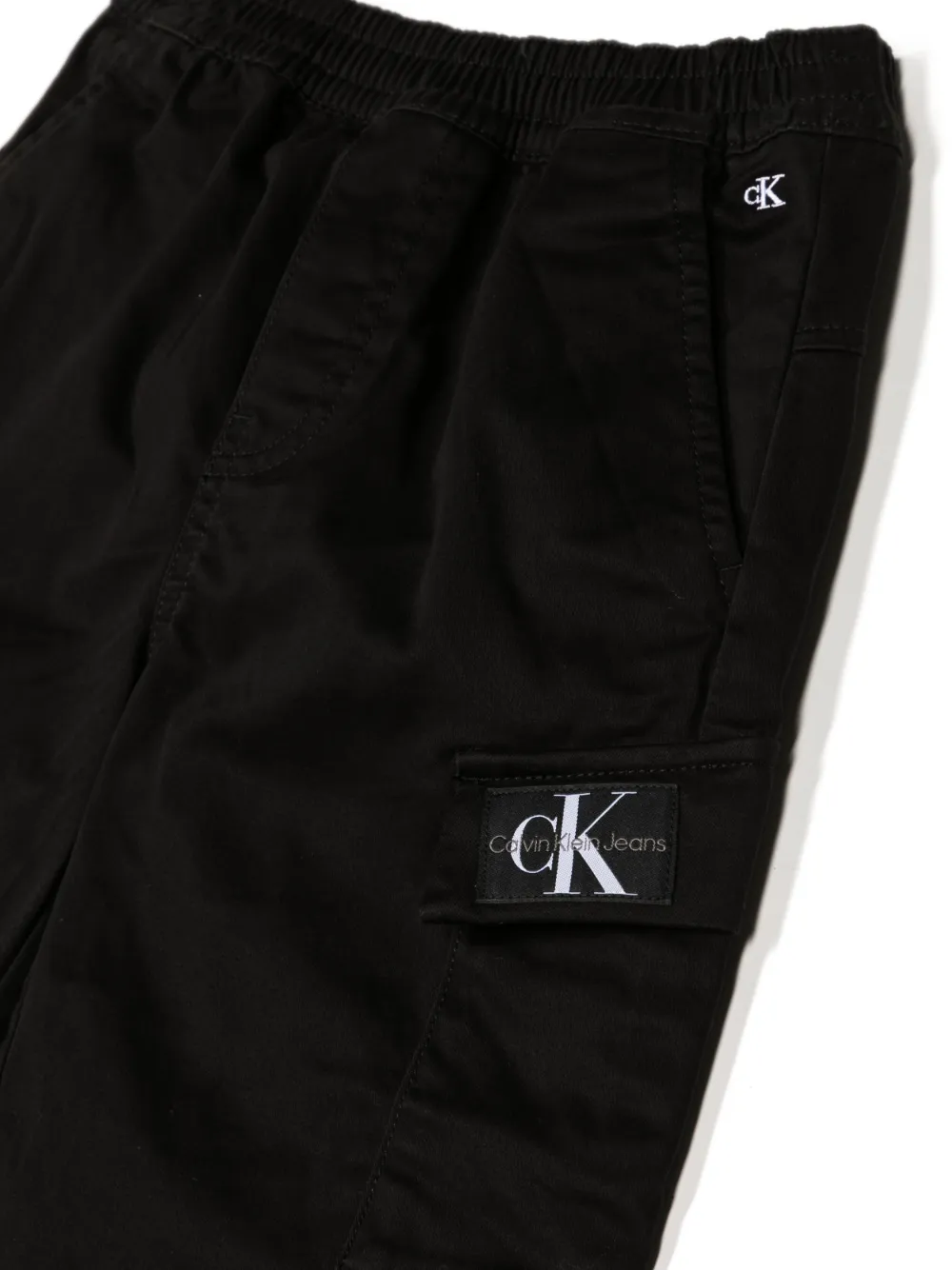 Calvin Klein Logo-patch Bermuda Shorts In Black
