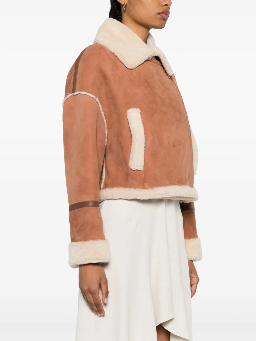 All saints on sale farley shearling jacket