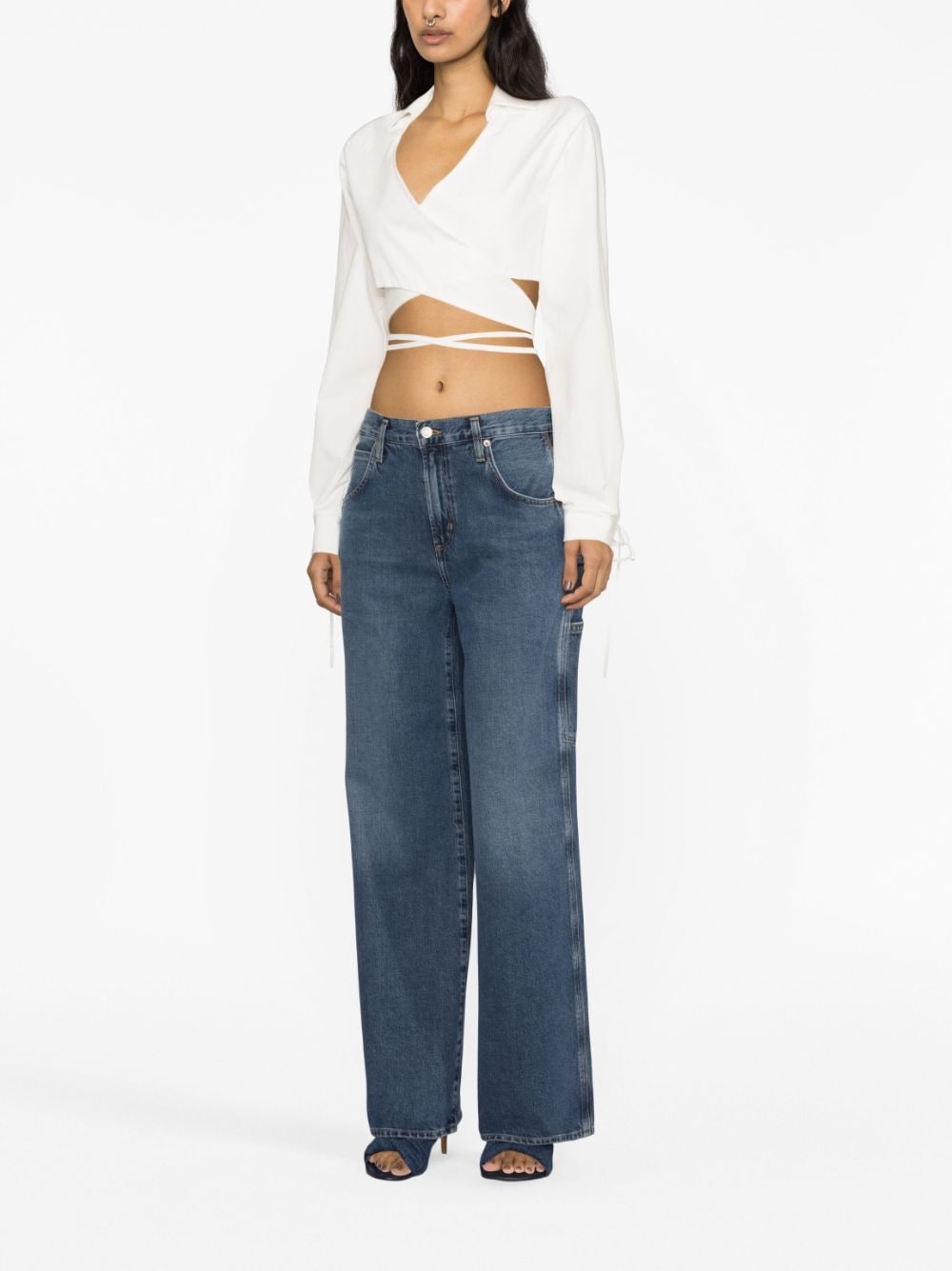 Dara mid-rise wide-leg jeans in blue - Agolde