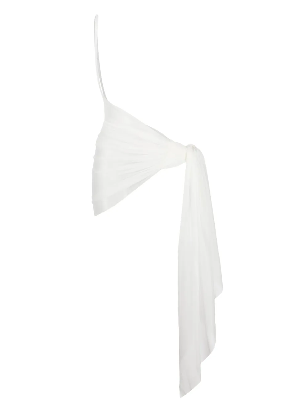 Mugler One-shoulder Sheer Pareo In White