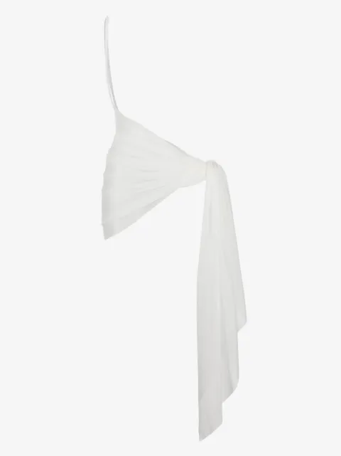 Mugler pareo transparente con un hombro descubierto