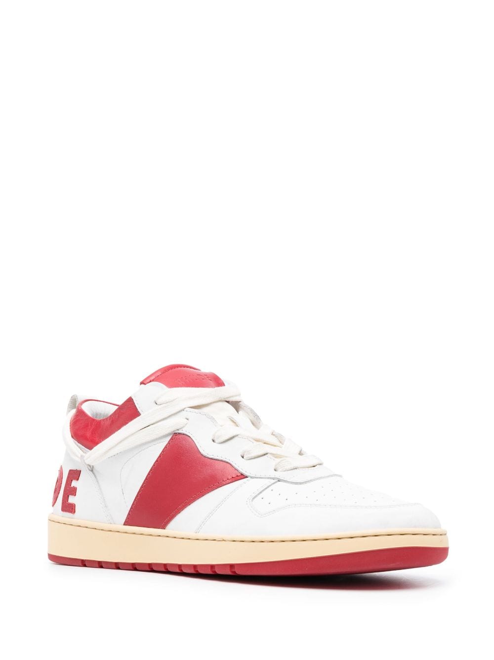 Shop Rhude Rhecess-low Leather Sneakers In White