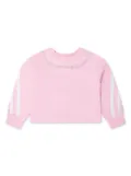 Monnalisa crystal-embellished logo-print sweatshirt - Pink