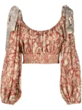 ZIMMERMANN Chintz floral-print silk crop top - Brown