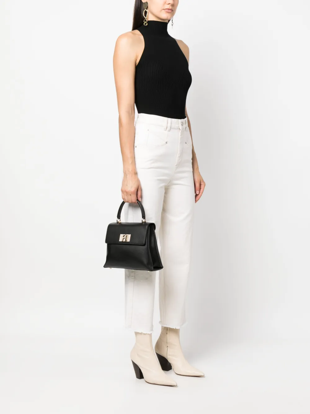 Furla 1927 leather tote bag - Zwart