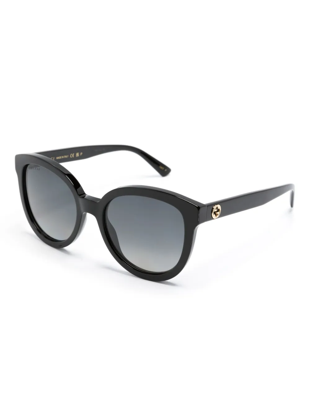 Gucci Eyewear logo-plaque cat-eye sunglasses - Zwart