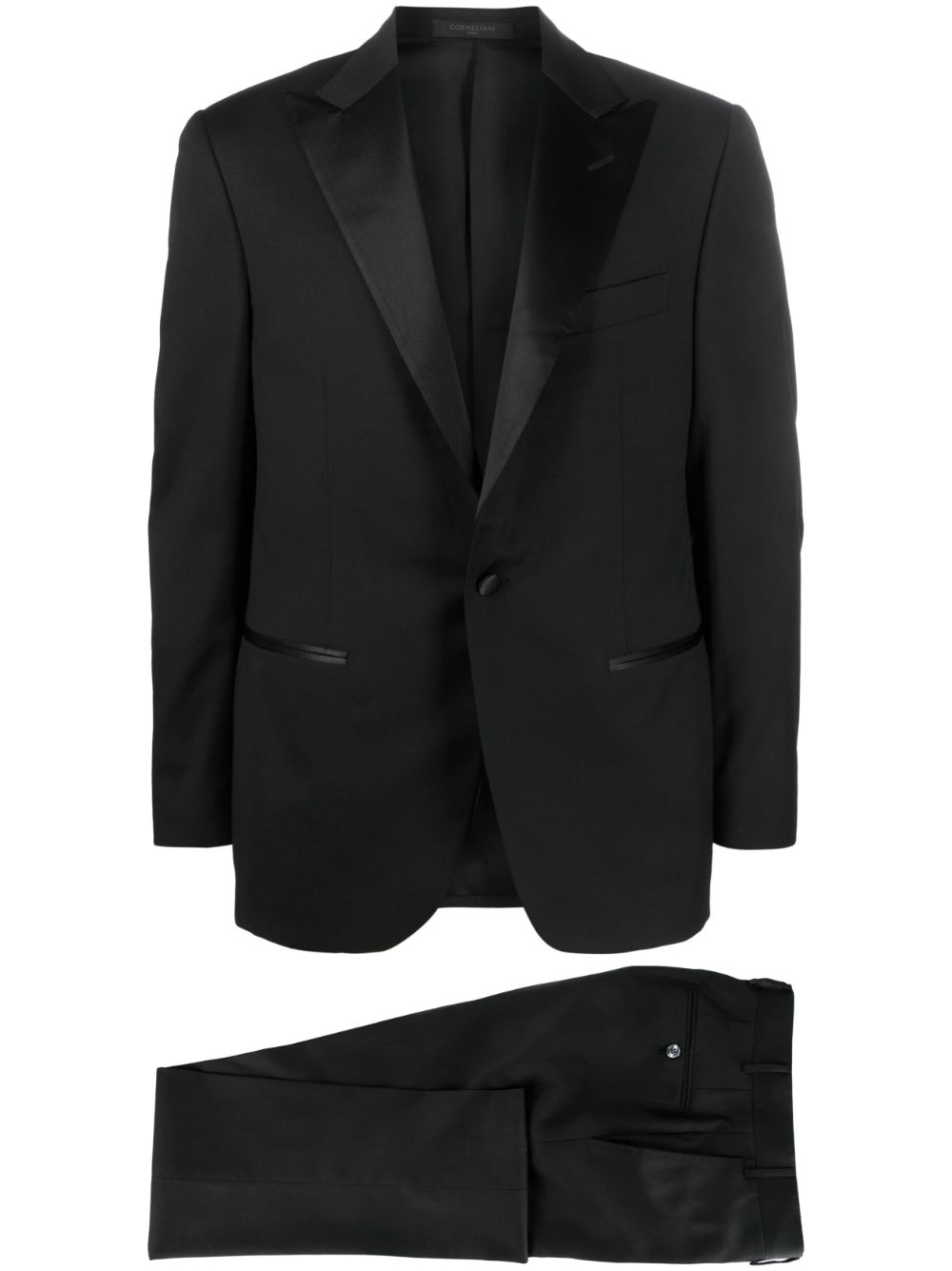 Shop Corneliani Single-breasted Dinner Suit In Black