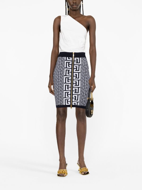 Monogram Jacquard Zip-Up Mini Skirt - Women - Ready-to-Wear