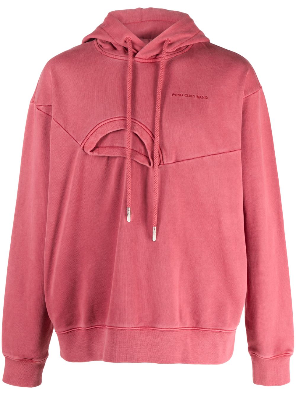 Double-collar cotton hoodie