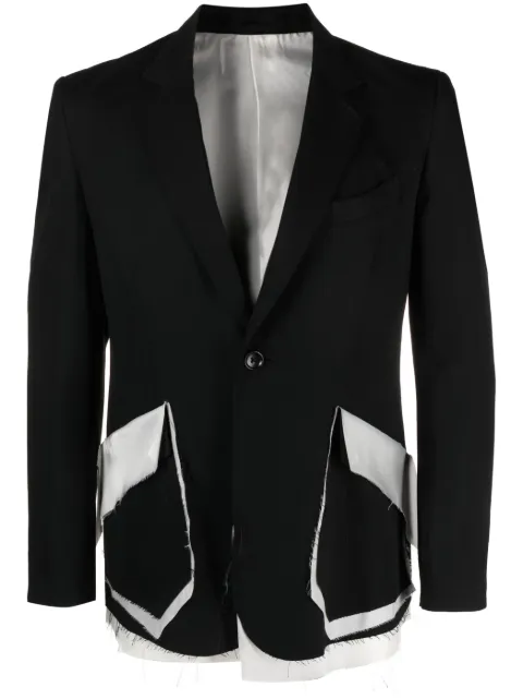 sulvam layered single-breasted wool blazer