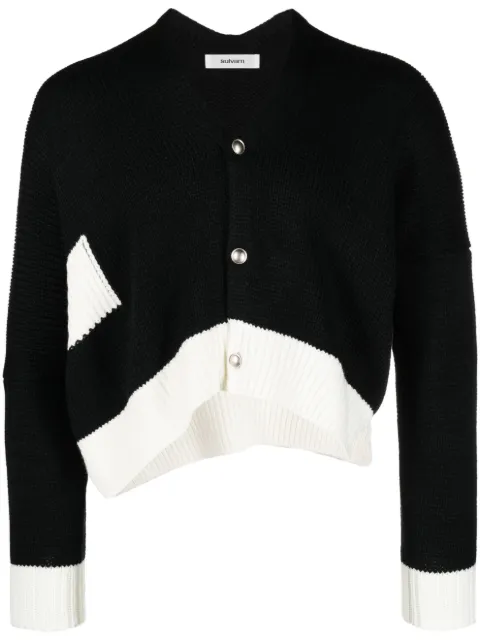 sulvam knitted cropped cardigan