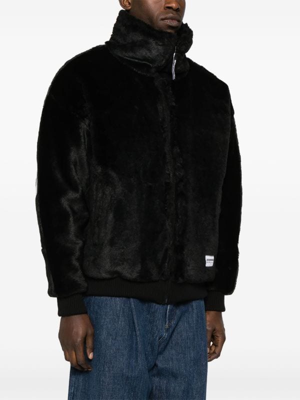 Neighborhood logo-print faux-fur Jacket - Farfetch