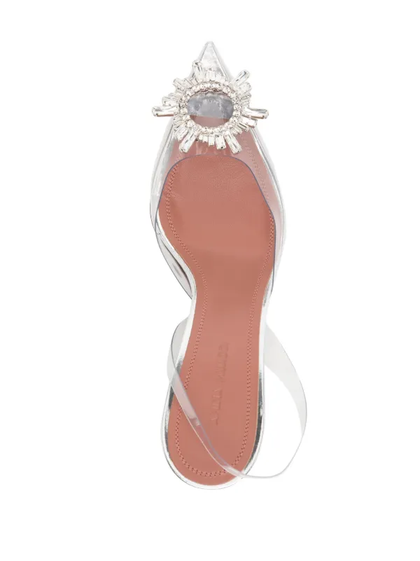 Amina Muaddi Begum 70mm Slingback Pumps | White | FARFETCH