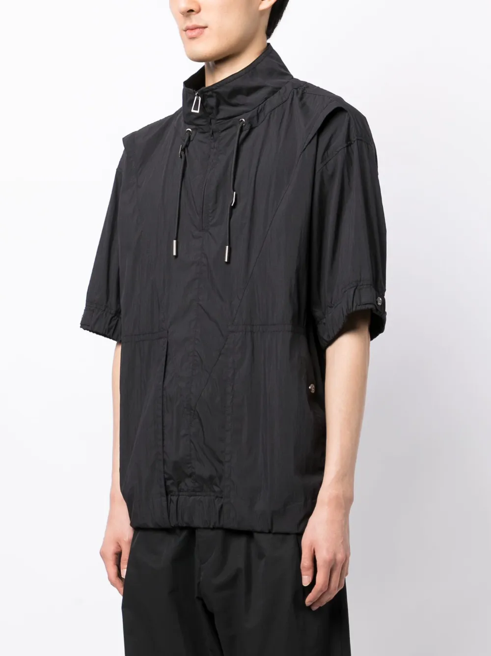  Songzio Short-sleeved Drawstring Lightweight Jacket - Black 