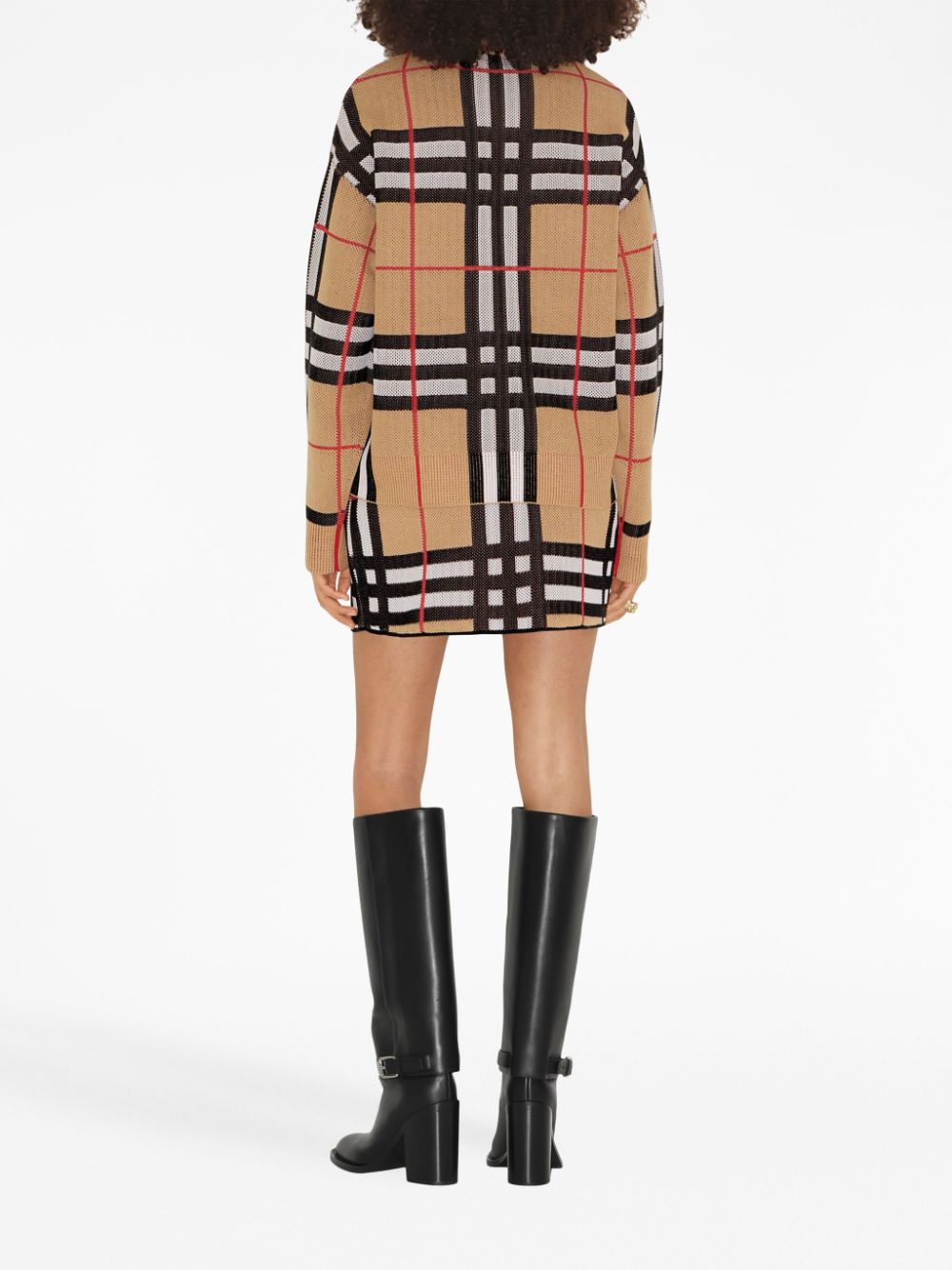 Shop Burberry Vintage Check Round-neck Jumper In Nude