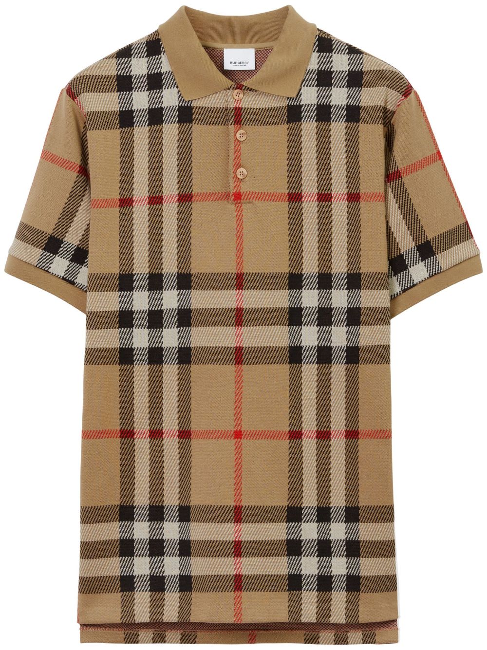 Shop Burberry Vintage Check Cotton Polo Shirt In Nude