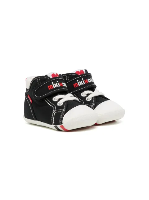Miki House logo-embroidered touch-strap sneakers