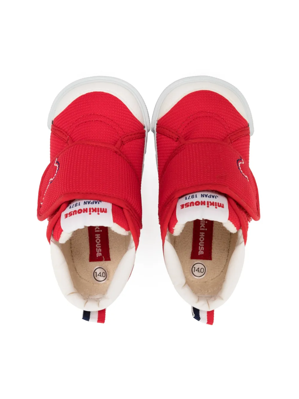  Miki House Logo-patch Touch-strap Sneakers - Red 