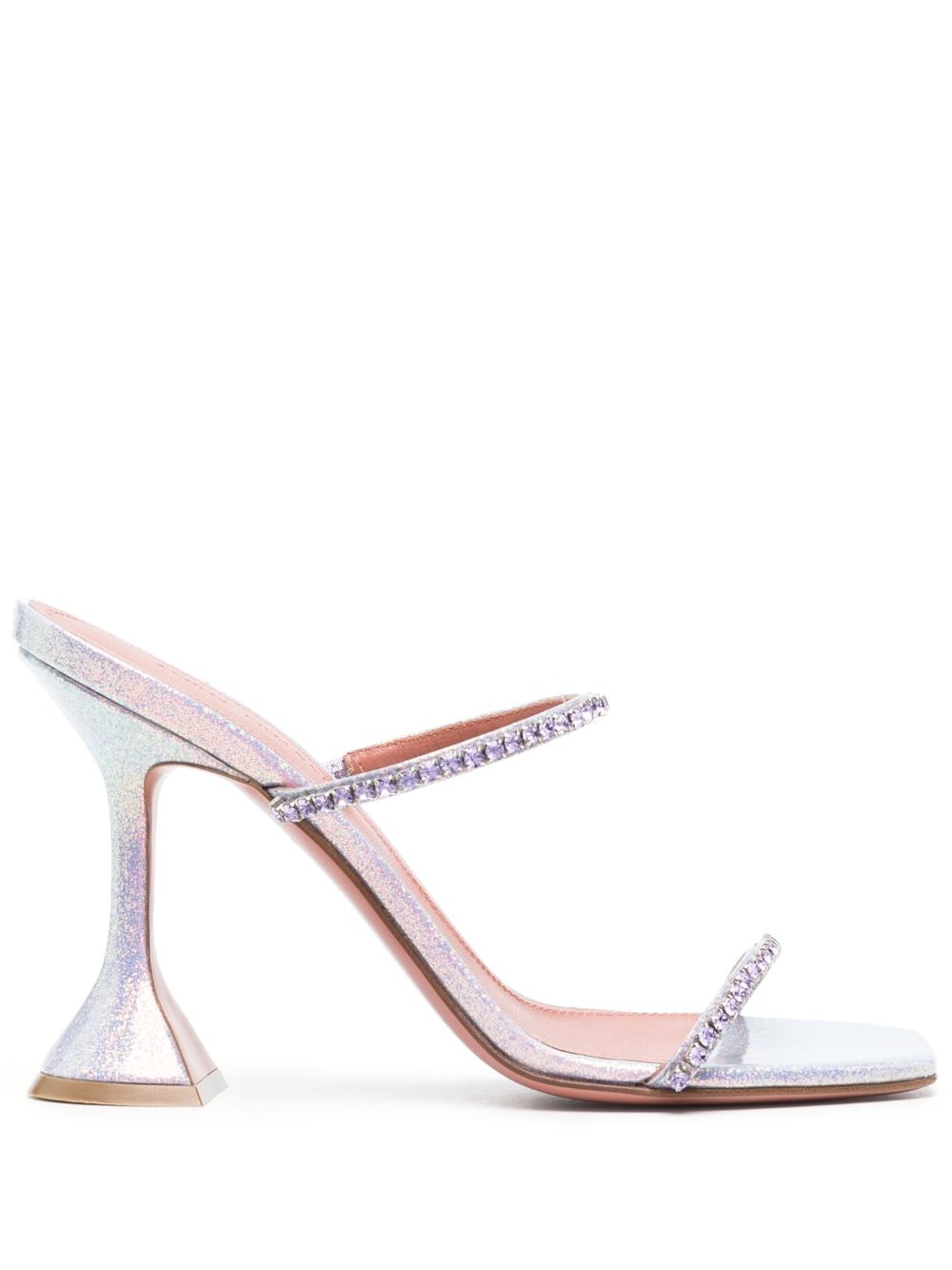 Amina Muaddi Gilda 105mm Glitter Sandals - Farfetch