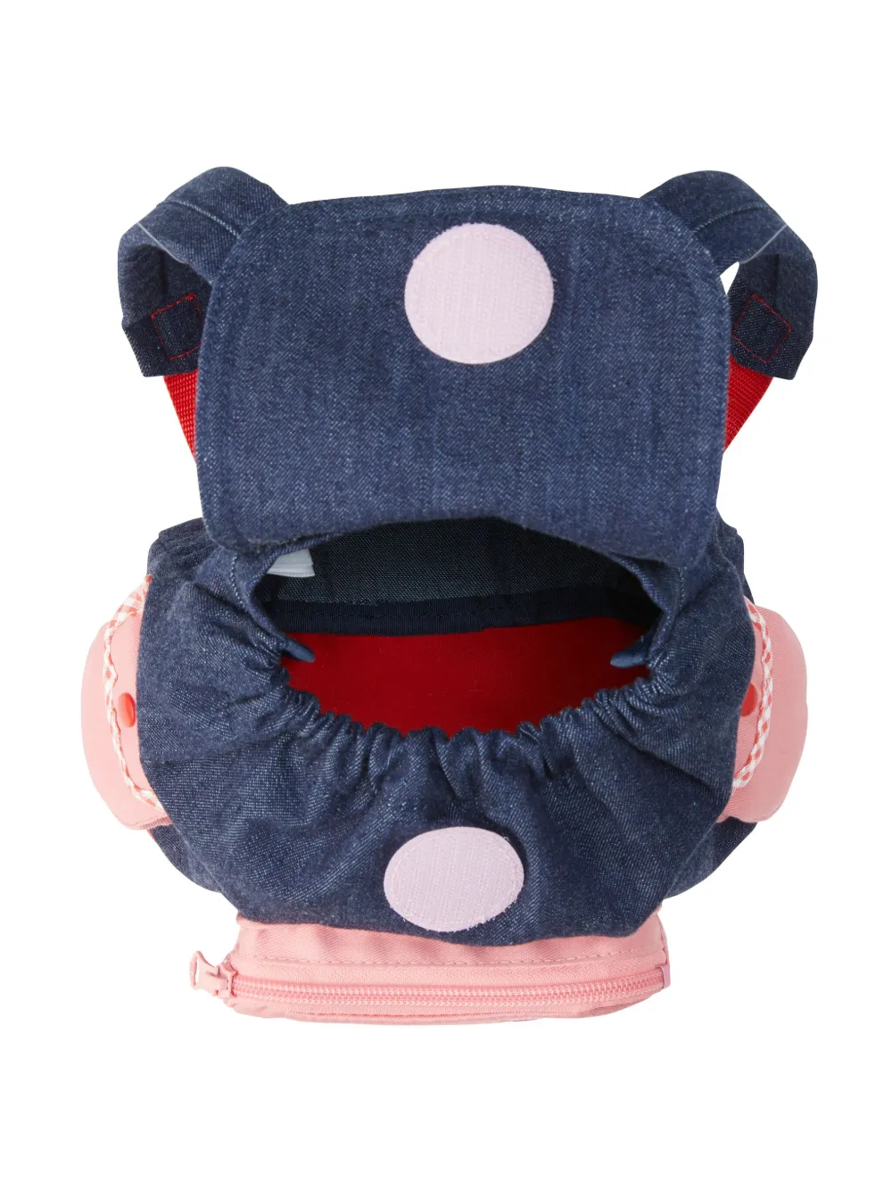  Miki House Bunny-embroidered Denim Backpack - Blue 