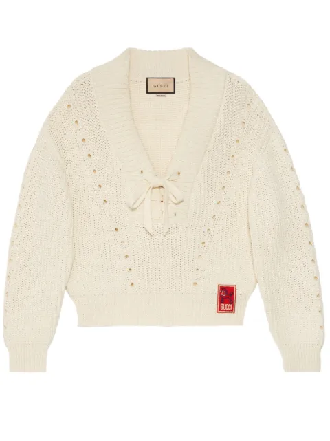 Gucci open-knit lace-up jumper 