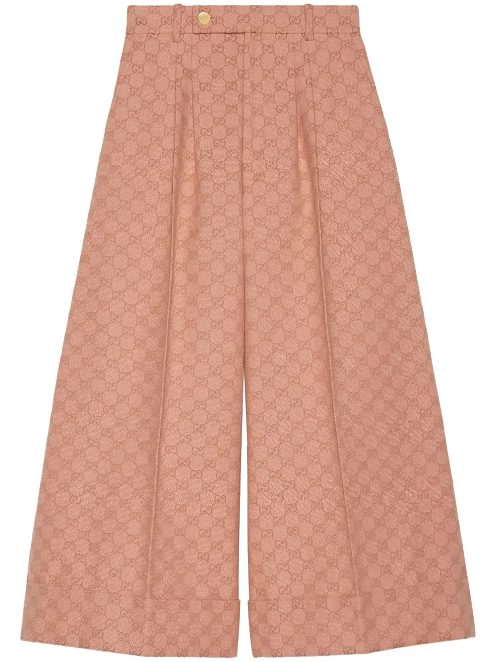 Gucci GG wide-leg cropped trousers - Pink