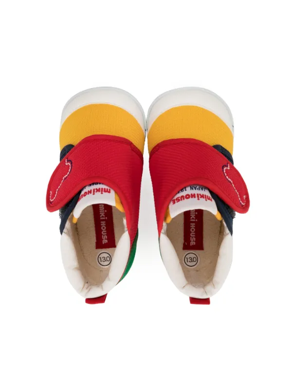 Miki House colour-block touch-strap Sneakers | Yellow | FARFETCH SG