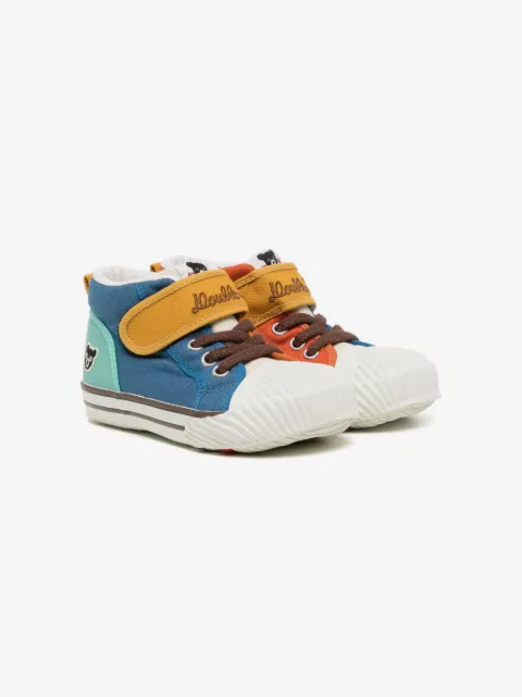 MIKI HOUSE DOUBLE B colour-block touch-strap sneakers