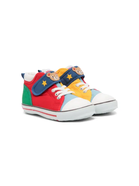 Miki House colour-block touch-strap sneakers